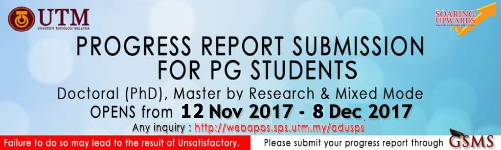 PROGRESS REPORT SUBMISSION FOR PG STUDENTS