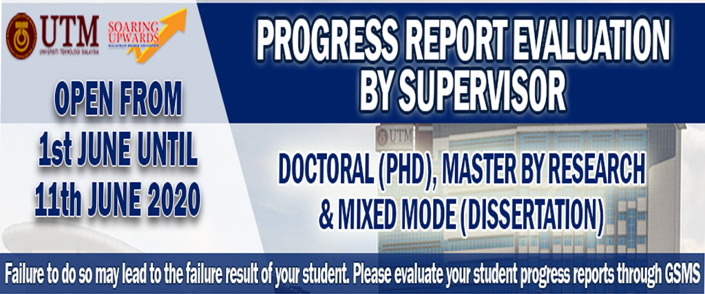 Progress Report Evaluation by Supervisor