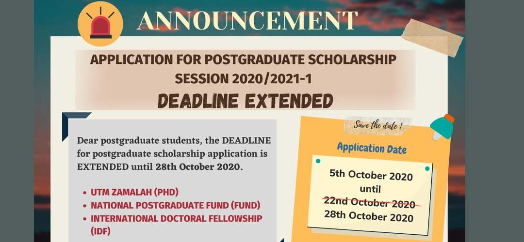 Deadline for Postgraduate Scholarship
