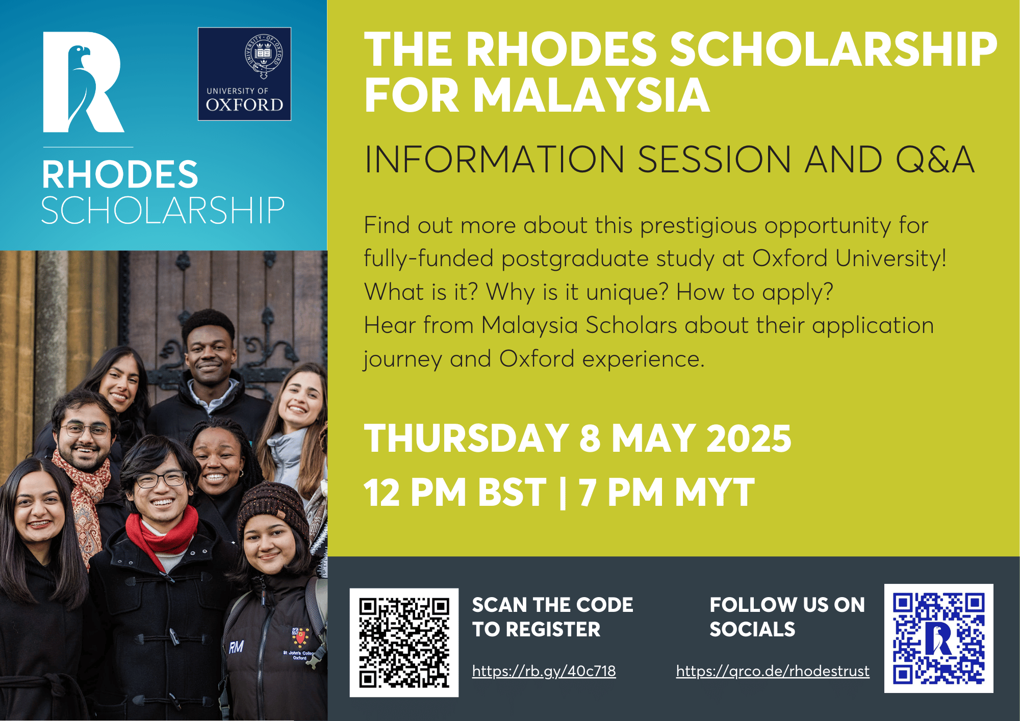 Rhodes Scholarship for Malaysia - Information session for students